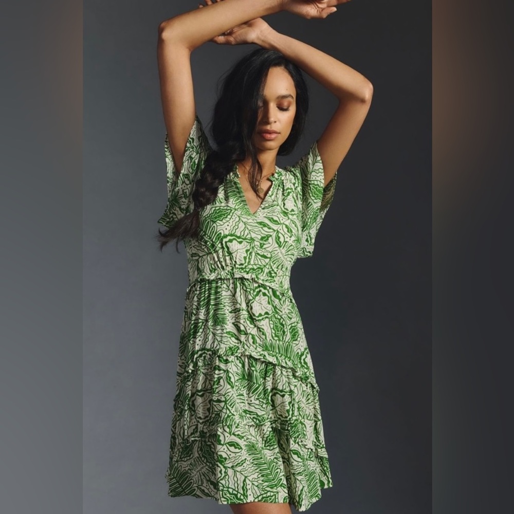 NWT Anthropologie Robin Tiered Mini Dress